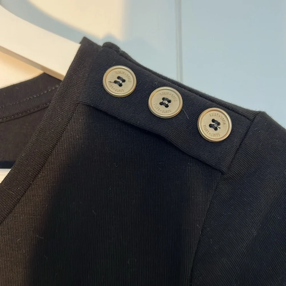 Saint + Sofia long cotton black dress size small - Picture 4 of 6